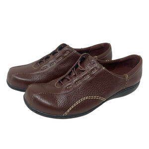 Clarks Viola Leather Oxfords Womens 9 1/2 Brown Bicycle Toe 103.5=J.1.1